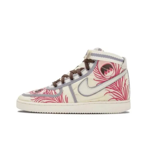 nike Vandal High Supreme Премиум Амортизация Износостойкий MID Топ Скейтборд Кроссовки Женские Серый Бежевый Красный Бежевый