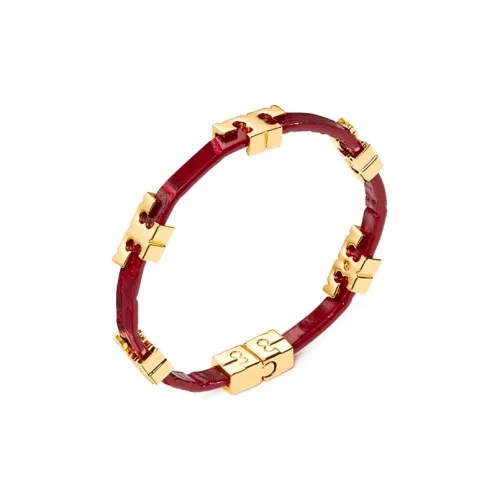 TORY BURCH Кожа 18K золото покрытые Браслеты из латанию Женские Красные