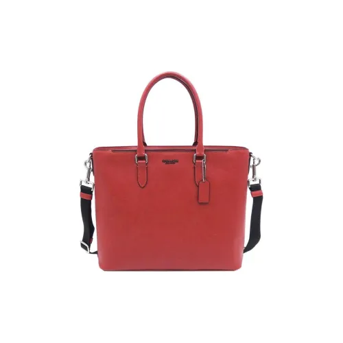 COACH Крестообразная текстура кожа одно плечо сумка большая мужская красная