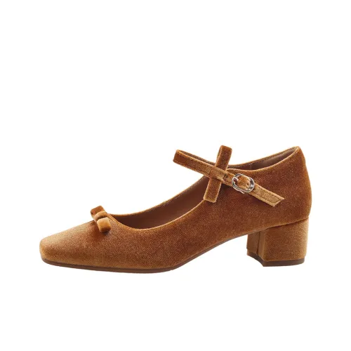 ReneChristine Грубый каблук Туфли Мэри Джейн 4CM Женские