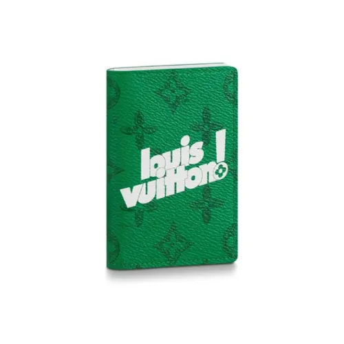 LOUIS VUITTON Pocket Organizer Коровья кожа Держатель для карт кошелек Мужской Зеленый