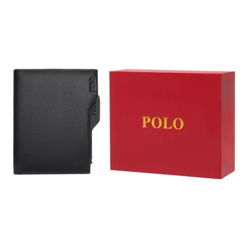 POLO Синтетическая кожа Кошелек Маленький Мужской Черный