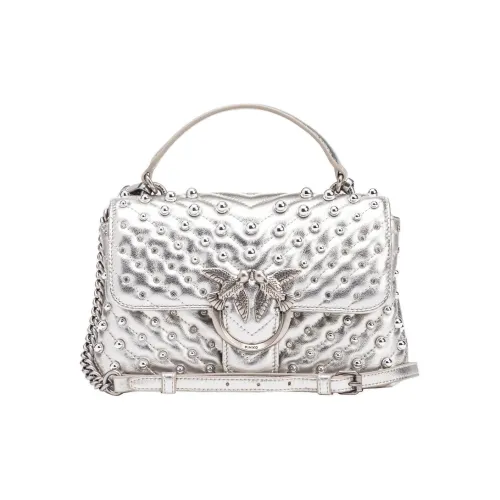 PINKO Puff Коровья кожа Сумка через плечо Сумка Мини Women's Silver