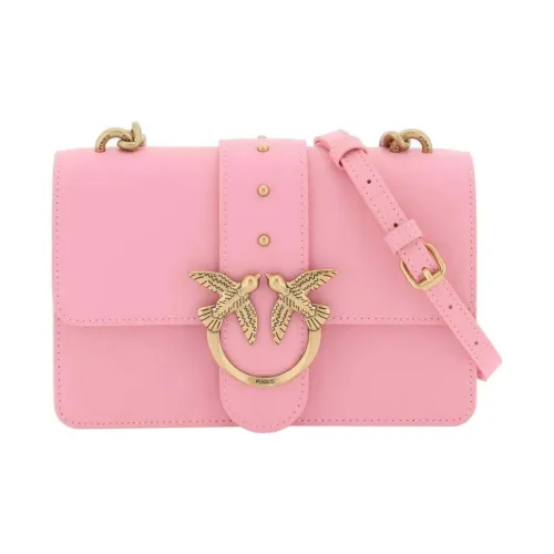 PINKO Love Series Сумка через плечо из коровьей кожи мини-сумка женская розовая