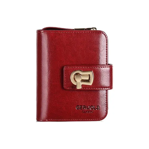 Gorora Коровья кожа Вощеная кожа Кошелек Мелочь Кошелек Держатель для карт Мини Женский Бургунди Черный Павлиний синий Лимон