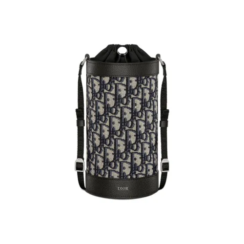 DIOR Aqua Leather THERMOS Cup HOLDER Bag Accessory Unisex Beige Black DIOR Аква Кожа THERMOS Чашка HOLDER Сумка Аксессуар Унисекс Бежевый и Черный