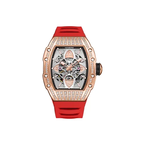 HANBORO Автоматические механические мужские часы 50 мм * 24 мм * 20 мм с открытым механизмом