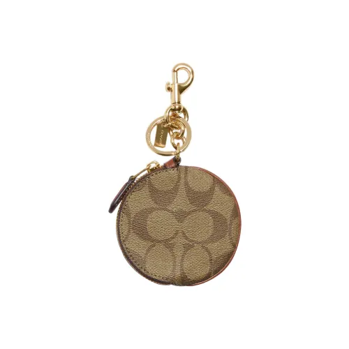 COACH Canvas с кожаными вставками кошелек для монет женский хаки