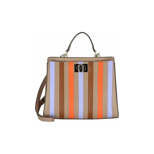 Furla 1927 Collection Текстурированная кожа сумка через плечо сумка женская хаки апельсин многоцветная