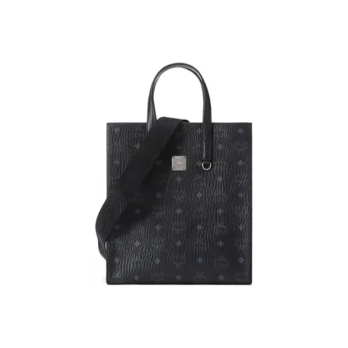 MCM Visetos Покрытый холст Тоут Сумка Сумка для покупок Сумка через плечо Сумка на одно плечо Унисекс Черный