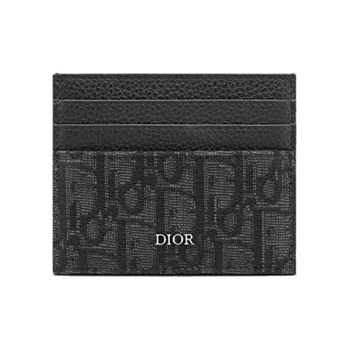 DIOR Коровья кожа Держатель для карт Держатель для карт Мужской Черный