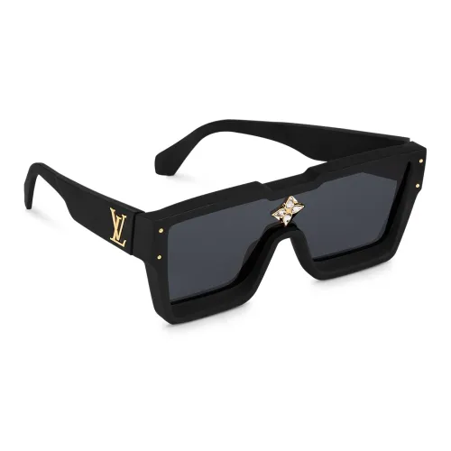 LOUIS VUITTON Нерегулярная форма Солнцезащитные очки Мужской Черный