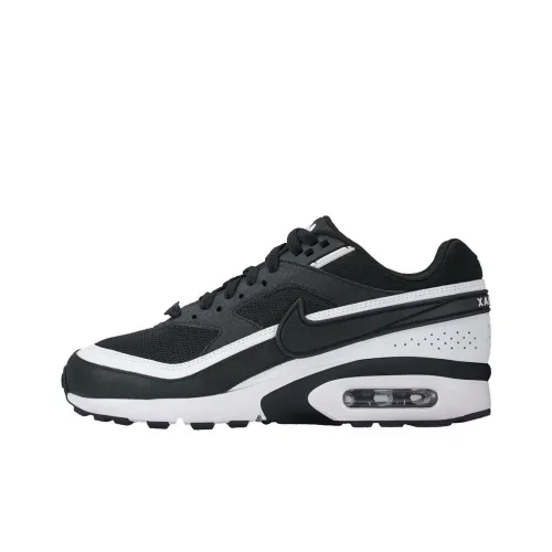 Nike Air Max BW Устойчивые к истиранию низкие беговые кроссовки для женщин черные и белые