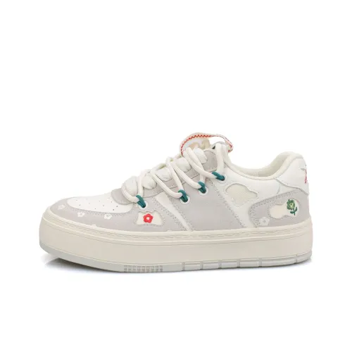 B10CROWN Slip-resistant Abrasion-resistant Low-top Skateboard Shoes Women's Gray B10CROWN Противоскользящие Износостойкие Низкие Кеды для Скейтбординга Женские Серые