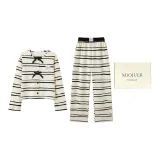 Бежевый Абрикос 6709 (Длинный рукав топ + штаны) Двухкомпонентный комплект