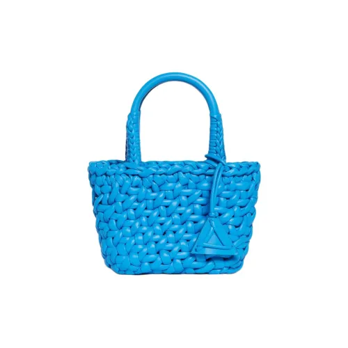 Alanui Кожа с Рафия Тоут Сумка Сумка для покупок Сумка среднего размера Женская Светло-синяя