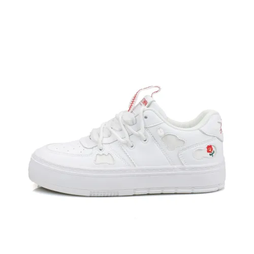 B10CROWN Slip-resistant Low Top Скейтборд Кроссовки Женские Белые