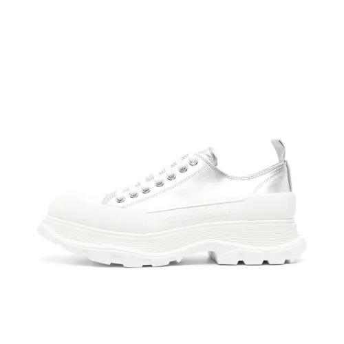 Alexander McQueen Низкий Топ Обувь с Платформой Мужская Серебряная