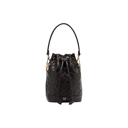 FENDI Mon Tresor Телячья кожа Ведрообразная сумка Сумка Сумка через плечо Сумка через плечо Маленькая Женская Черная