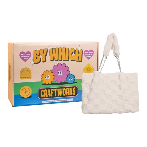 Bywhich Плюшевый Тоут Сумка Сумка через плечо Большая Женская Белая