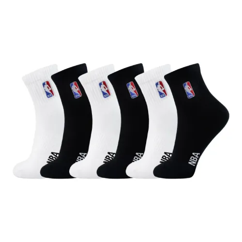 NBA 6 пар Crew Белый+Черный Мужские носки MID до икры