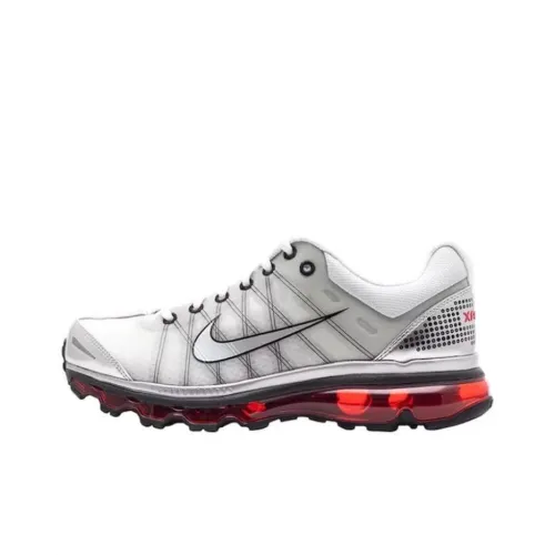 Nike Air Max +2009 Амортизация Износостойкий Низкий Топ Беговые кроссовки Унисекс Серый Белый