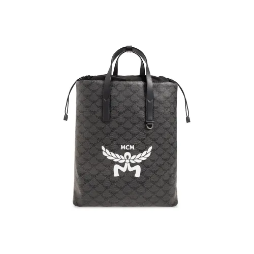 MCM Холст и Кожа Комбинированный Рюкзак Средний Мужской Серый