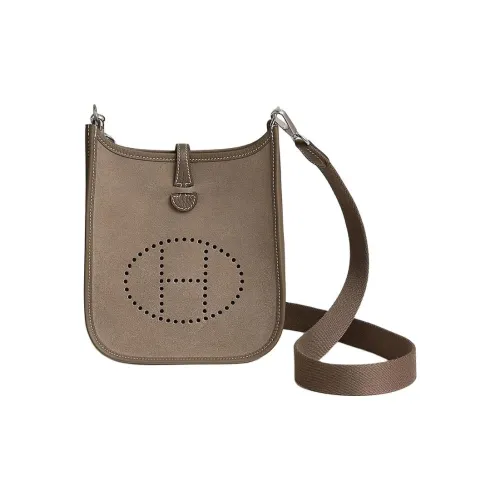 HERMES Evelyne GRIZZLY Телячья кожа с Clemence Bullock Кожа Сумка через плечо Сумка на плечо Женская