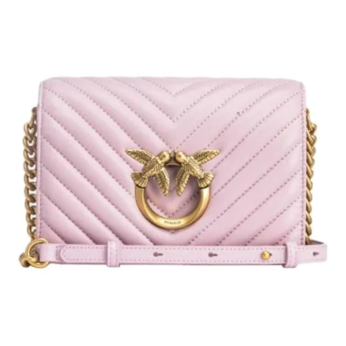 PINKO Click series Коровья кожа Сумка через плечо Сумка на плечо Мини Женская Сиреневый