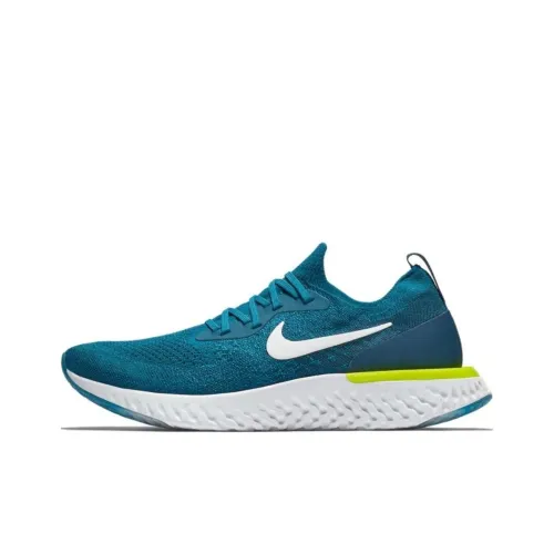 Nike Epic React Flyknit 1 Амортизирующие низкие беговые кроссовки для мужчин противоскользящие синие и белые