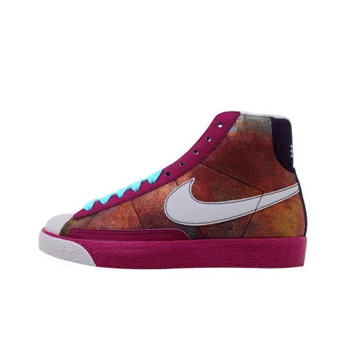 Nike Blazer Slip-Resistant Shock Absorbers High Top Скейтборд Кроссовки Женские Желто-Красные