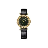 Чёрный ремешок, зелёный циферблат