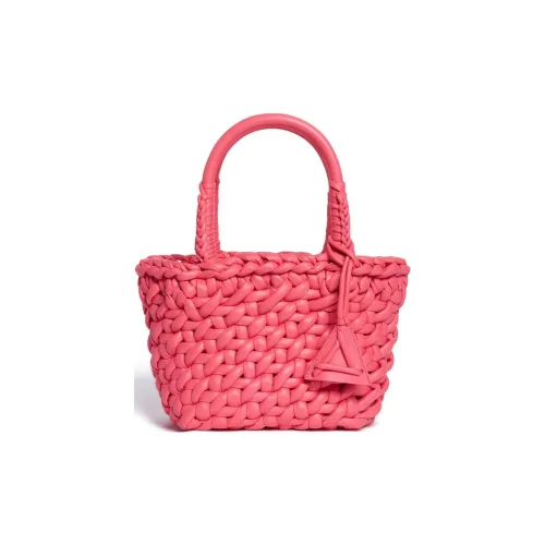 Alanui Кожа с Рафия Тоут Сумка Сумка для покупок Сумка среднего размера Женская Розовая