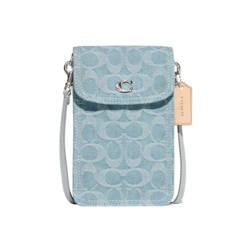 COACH Чехол для телефона из ткани сумка через плечо женская синяя