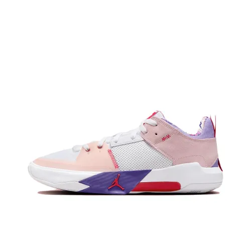 Джордан One Take 5 One Take 5 Устойчивый к истиранию Низкий Топ Баскетбольные кроссовки Мужской Белый Розовый Фиолетовый