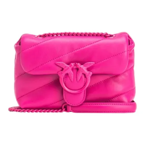 PINKO Baby Love Мягкая кожа Наппа Сумка через плечо Женская Фуксия