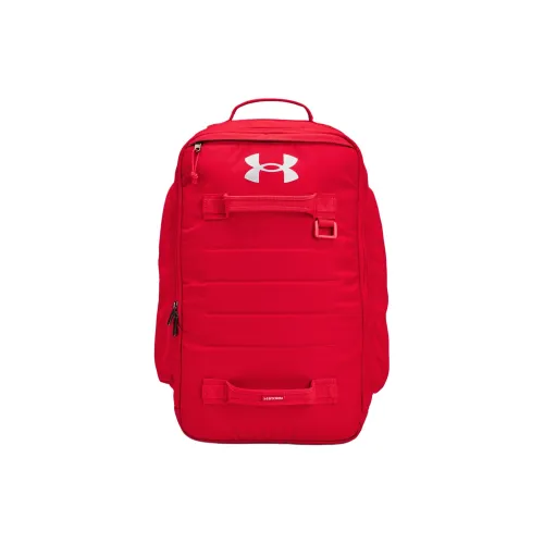 Under Armour Полиэстер Рюкзак Унисекс Красный Металлический Серебристый