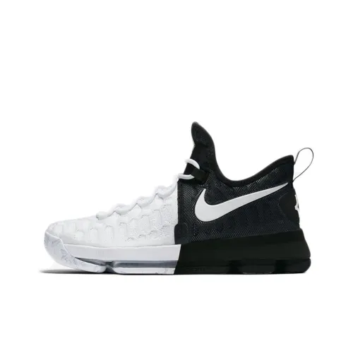Nike KD 9 BHM 2017 KD 9 Нелипкий Легкий Низкий Топ Баскетбольные Кроссовки Мужские Белый Черный