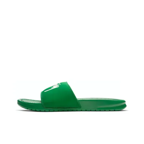 Stussy x Nike Benassi Slide Резиновая подошва Быстросохнущий Слипоны Унисекс Зеленый