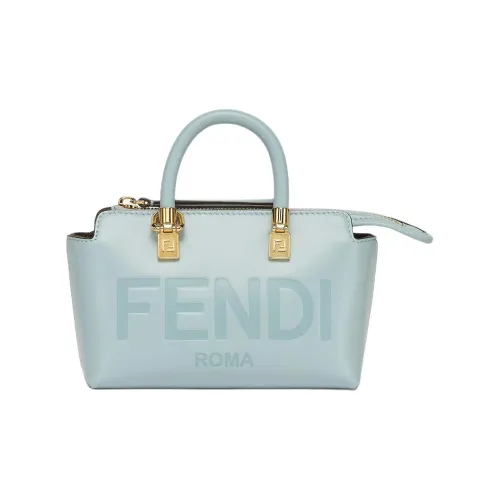 FENDI By The Way Series Бостон Сумка из телячьей кожи Сумка через плечо Сумка мини Женская Светло-синий