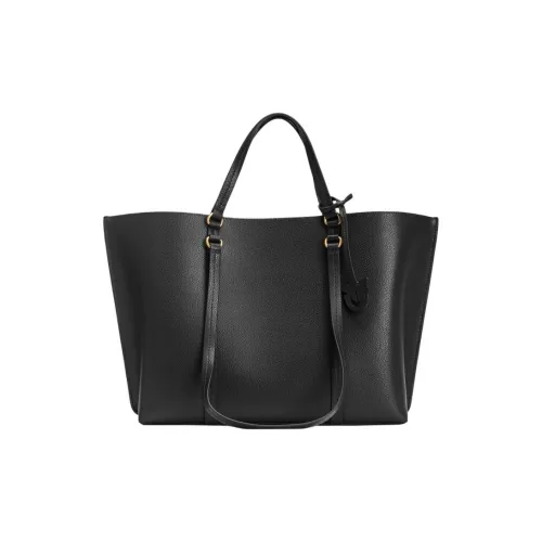 PINKO Коровья кожа Тоут Сумка Сумка для покупок Сумка на одно плечо Большая женская Черная