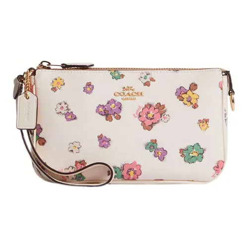 COACH Nolita Утонченная Галечная Кожа Маленькая Сумка Сумка через плечо Сумка на запястье Клатч Маленькая Женская Белая