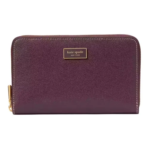 Kate Spade Katy Текстурированный кожаный кошелек среднего размера женский Deep вишневый