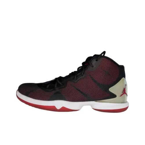 Джордан Super.Fly 4 Амортизация Износостойкий MID Топ Баскетбольные кроссовки Мужские Красный Черный