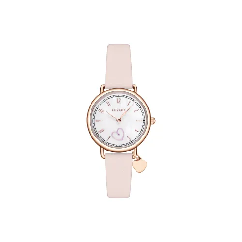 FEYERT Утонченный Girlfriend Watch Кварцевый механизм Кожаный ремешок Часы Женские Часы Жемчужная раковина Циферблат часов