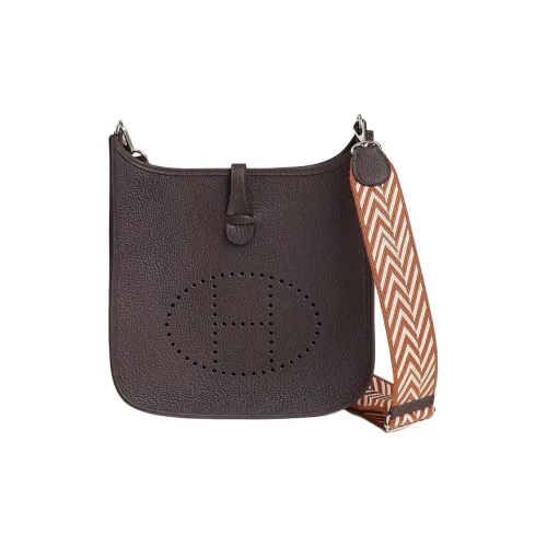 HERMES Evelyne Clemence Bullock Кожа Evelyn Сумка через плечо Сумка на плечо Женская Темно-коричневая