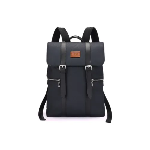 ROBERTA DI CAMERINO Ткань Коровья Кожа Легкий Повседневный Рюкзак Студенческий Рюкзак Большой Мужской Темно-синий Черный