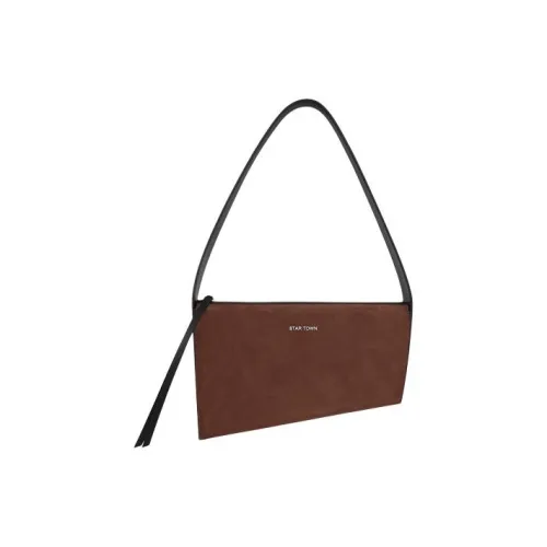 STAR TOWN Овчина Сумка через плечо Ручная Сумка Сумка через плечо Женская Коричневый Карамельный Желтый Коричневый