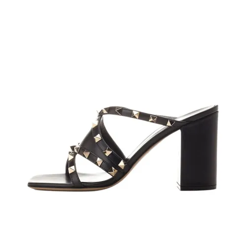 Valentino Rockstud Шлепанцы Женские Черные