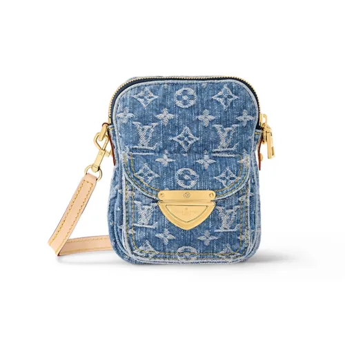 LOUIS VUITTON Деним Сумка через плечо Сумка на плечо Стандартная Мужская Синяя